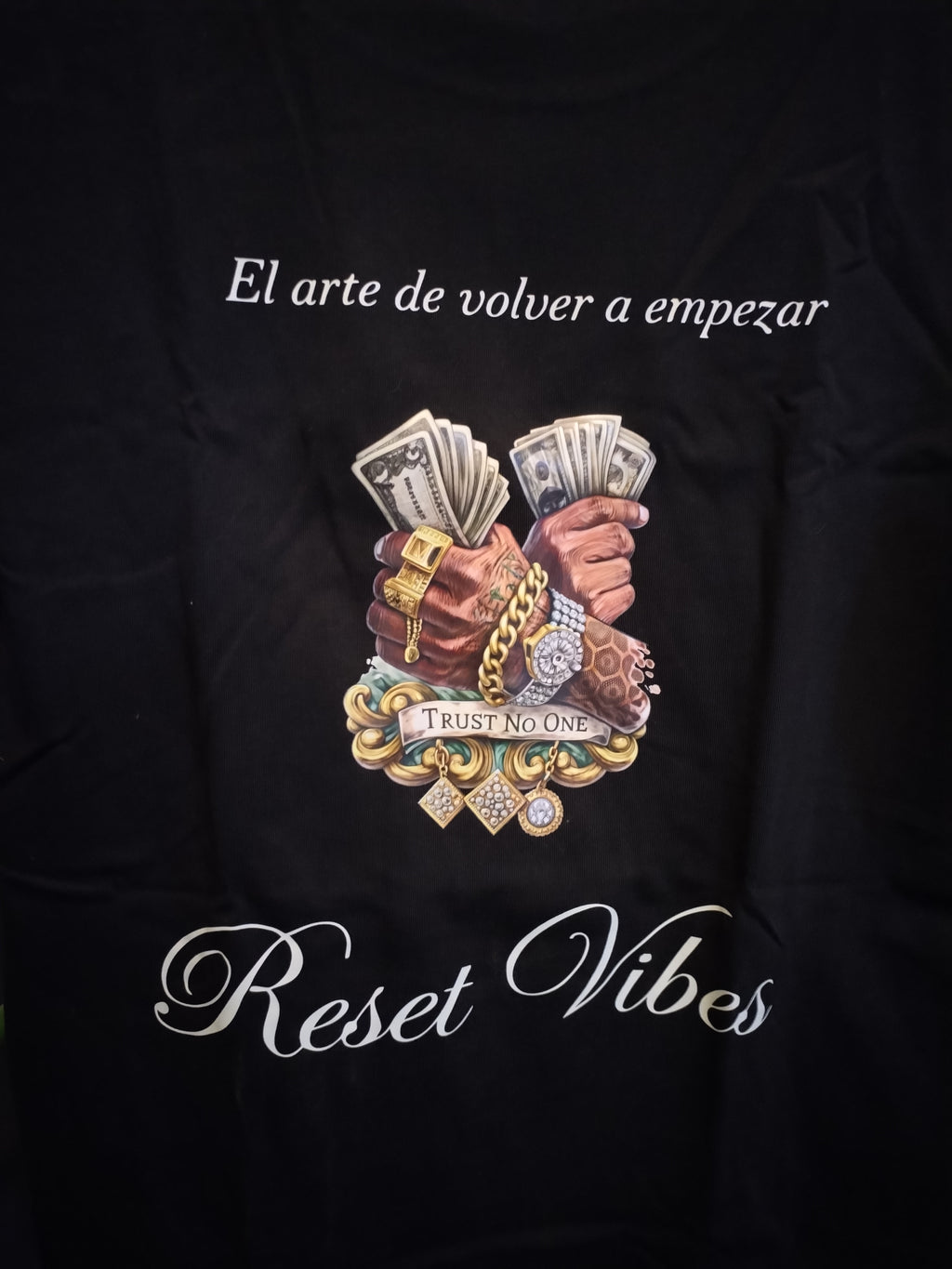 CAMISETA SEMI OVERSIZED MASCULINA DOLLAR NEGRA