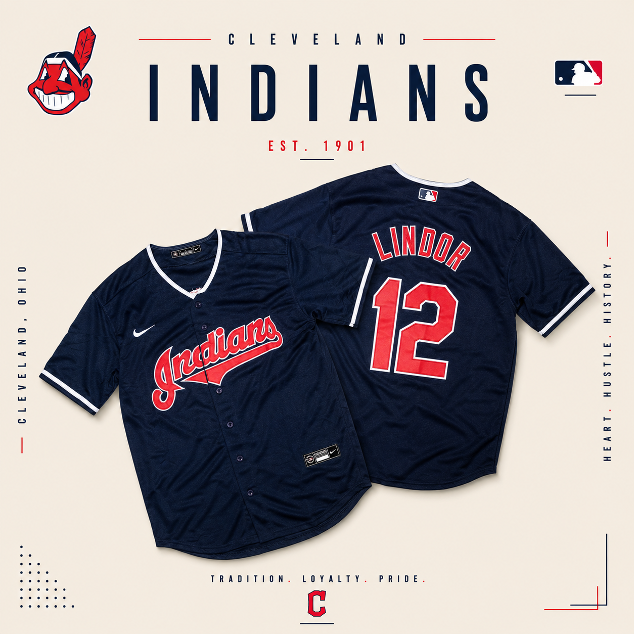 JERSEY MLB INDIANS DE CLEVELAND
