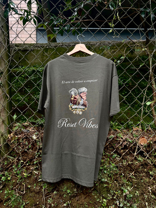 CAMISETA SEMI OVERSIZED MASCULINA DOLLAR VERDE OLIVO