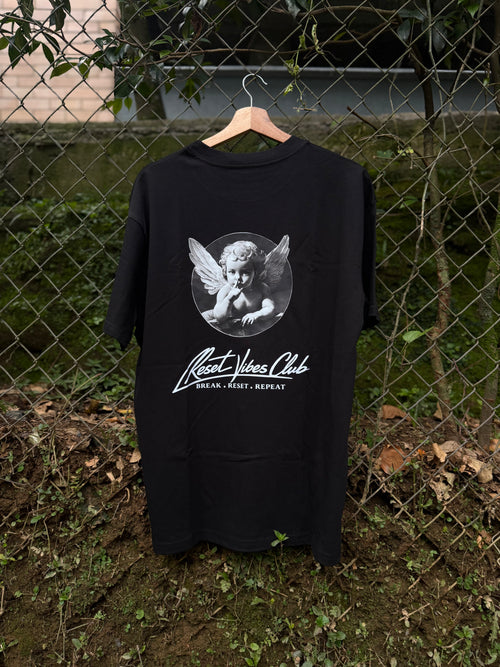 CAMISETA SEMI OVERSIZED MASCULINA ANGEL NEGRO