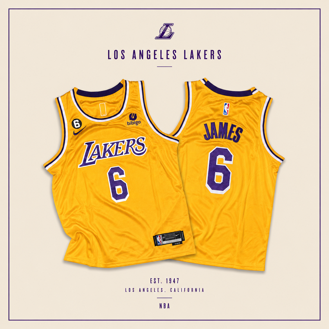 JERSEY NBA ANGELES LAKERS