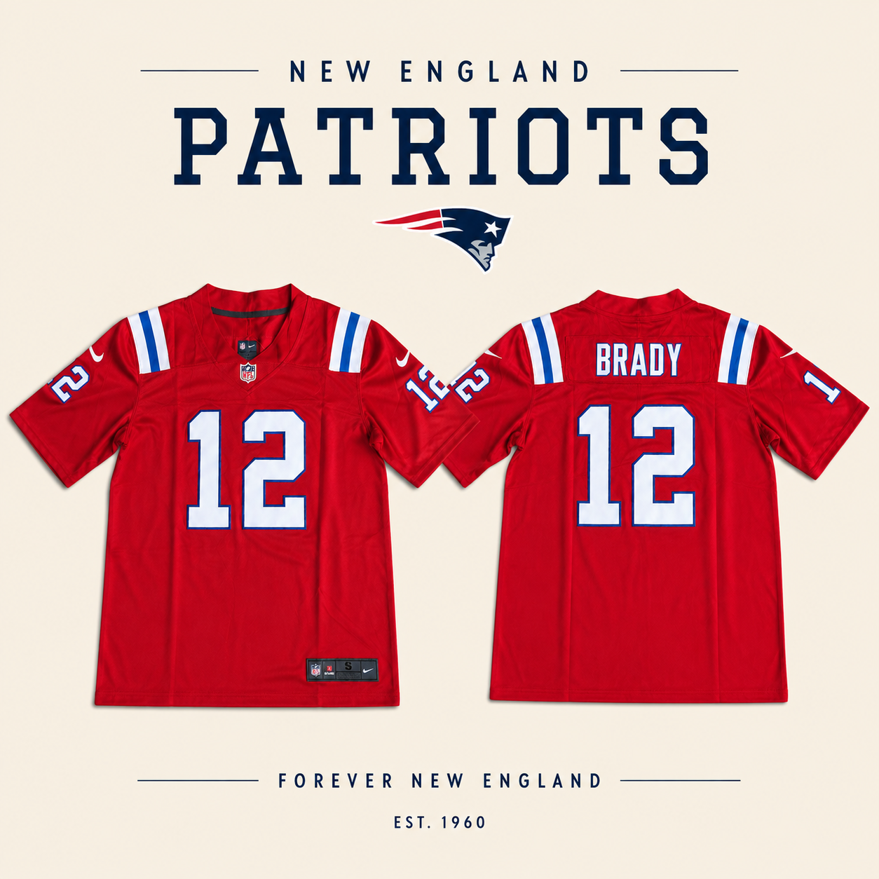 JERSEY NFL NEW ENGLAND PATRIOTS BRADY 12