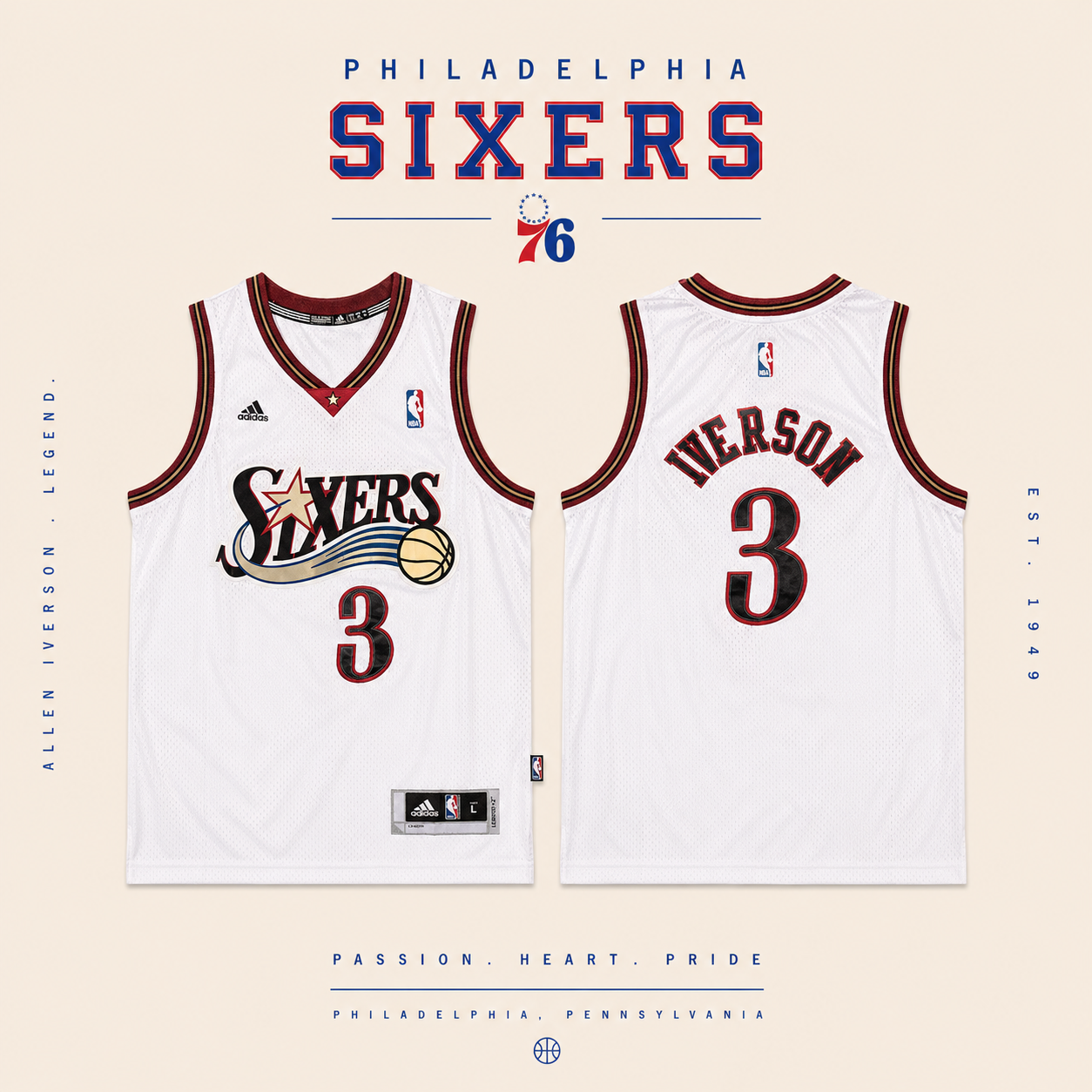 JERSEY NBA SIXERS PHILADELPHIA