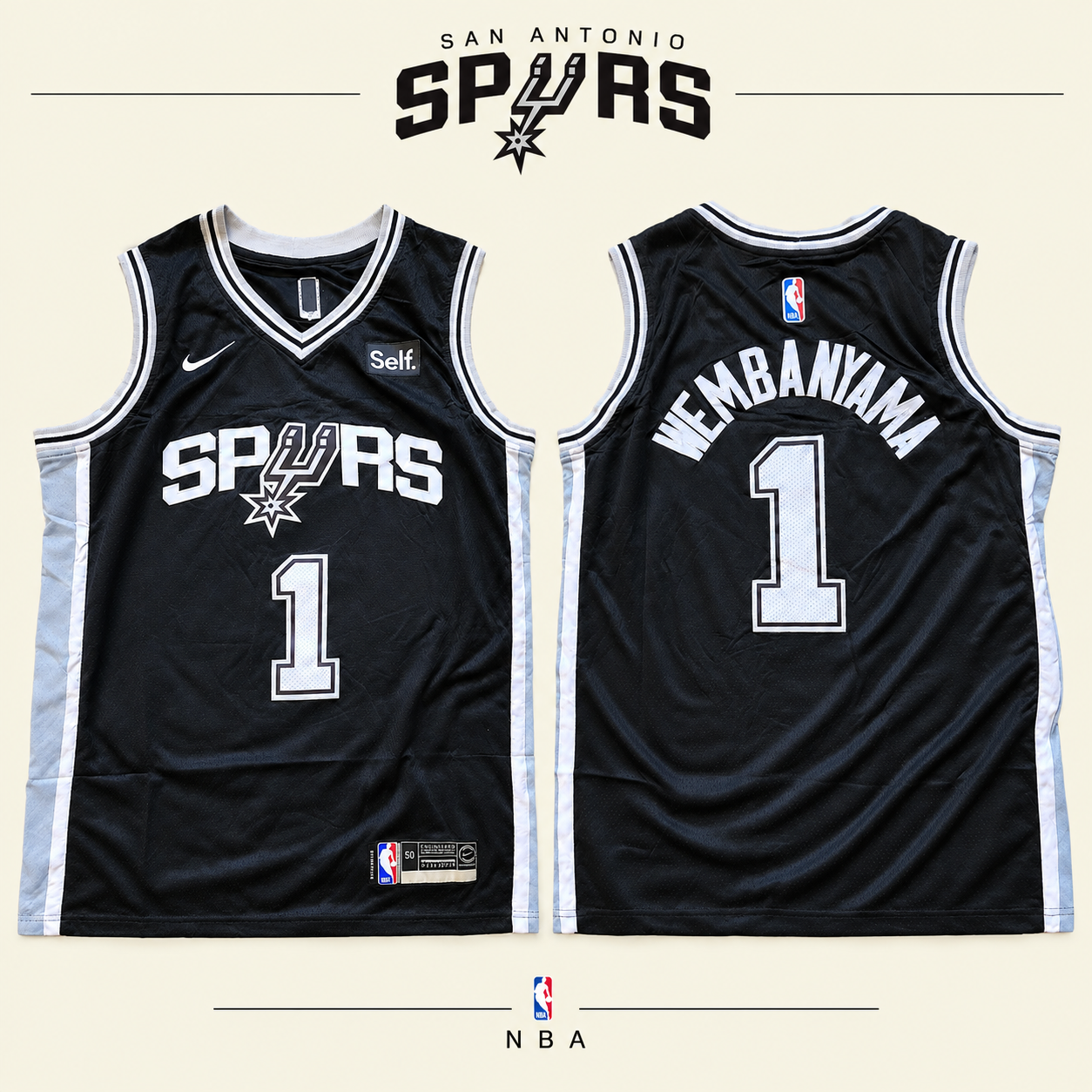 JERSEY NBA SAN ANTONIO SPURS WEMBANYAMA 1