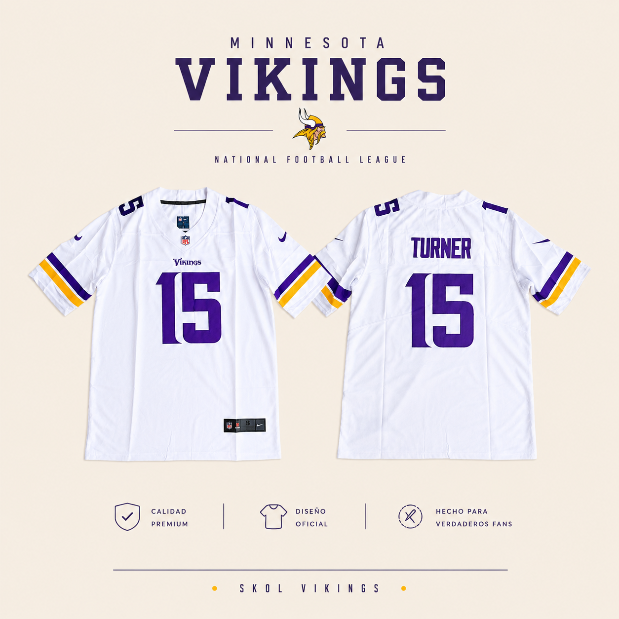JERSEY NFL MINNESOTA VIKINGS TURNER 15