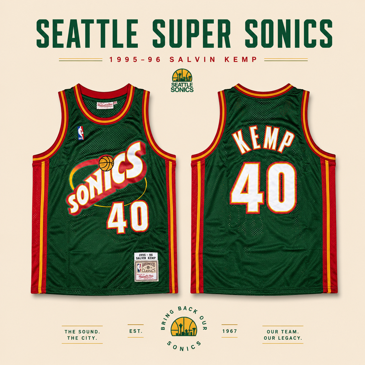 JERSEY NBA SEATTLE SUPER SONICS